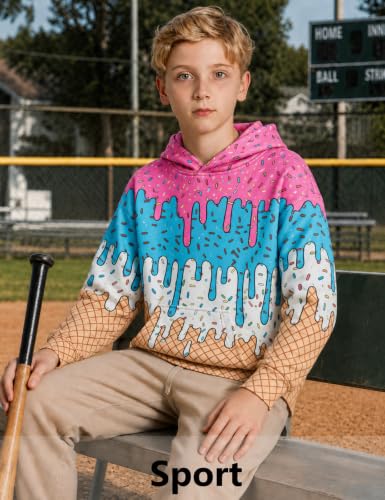 Move Dance Boys Baseball Hoodies Ice Cream Size 7-8 Pullover Sweatshirts - image 4