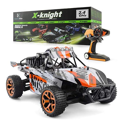 GizmoVine RC Coche Teledirigido 1/18 Coche Radio Control 2.4GHZ 4WD de Alta Velocidad 20KM/H Arena Coche de Carreras Eléctric Vehículo con Batería Recargable (Naranja)