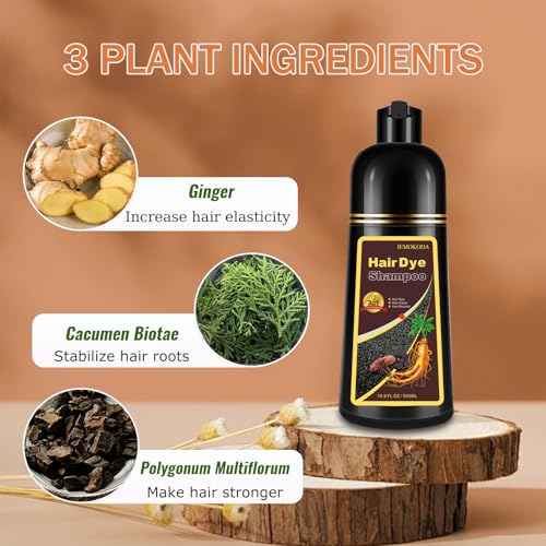 Fedulili Dark Red Wine Hair Dye Shampoo 3 In 1,100% Gray Hair Coverage Semi-Permanent Lasts 4 Weeks,Red Hair Dye Kit For All Hair Types,Deep Burgundy Bubble Hair Color With Conditioner Multi-Use,500Ml thumb #4