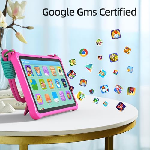 Image of PRITOM Lanyard Kids Tablet 7 inch, 32GB Toddler Tablet Android 13 with WiFi, Dual Camera, Education, Games, Kids Software Pre-Installed, Parental Control (Orange)