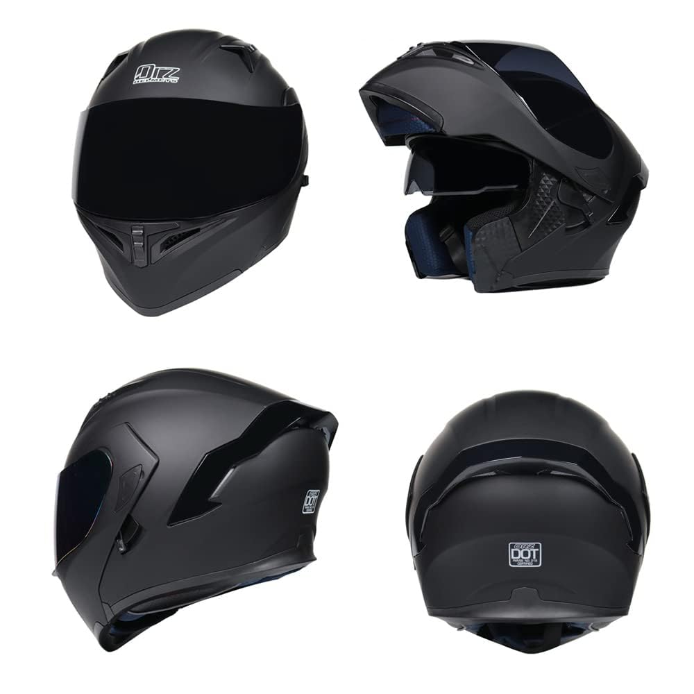 Integralhelm Klapphelm Motorrad Modularer Helm Motorrad Doppelvisier für Erwachsene Männer Frauen Moped Street Racing DOT / ECER22-05 Approved (White-Smoke Visor,XL)