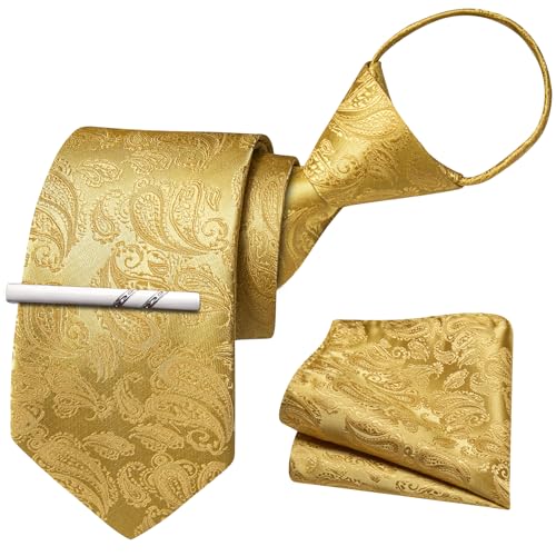 Image of Barry.Wang Boys Ties School Pre-Tied Kids Necktie Handkerchief Clip Set Uniforms Child Ties for 8-14 Years Wedding Party