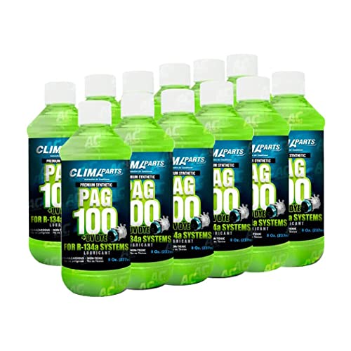 CLIMAPARTS Premium Synthetic AC Refrigerant Oil PAG 150UV Vis 8oz. for R134a Systems 12 Units