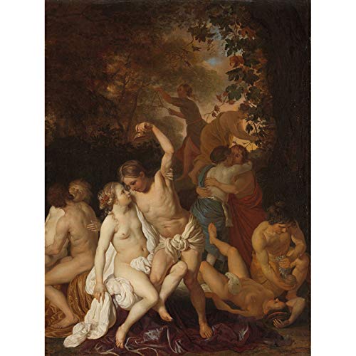 Van Loo Scene With Bacchantes Mythology Painting Art Print Canvas Premium Wall Decor Poster Mural