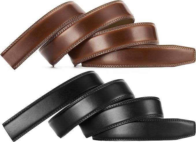 Image of CHAOREN Ratchet Belt Replacement Strap 1 1 /4 inch | Leather Belt Strap for 32mm Slide Click Buckle
