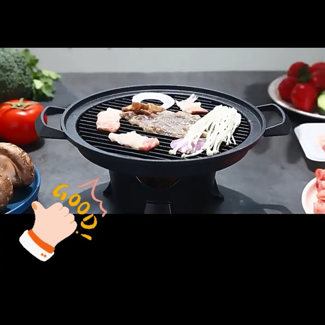 Tischgrill Mit Holzsockel – 27x20 Cm Grillpfanne, Abnehmbar, Für Alkohol Oder Kerzen, Indoor/Outdoor