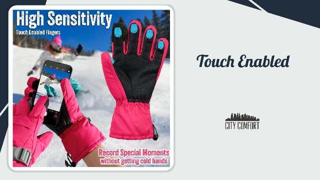KASLCWA Guanti invernali caldi termici antivento, Guanti da Corsa, Touch Screen e Impermeabil Antivento Per Corsa Ciclismo Moto Bici Guida Sci Snowboard Escursionismo Per Uomo Donna(Rosa rossa