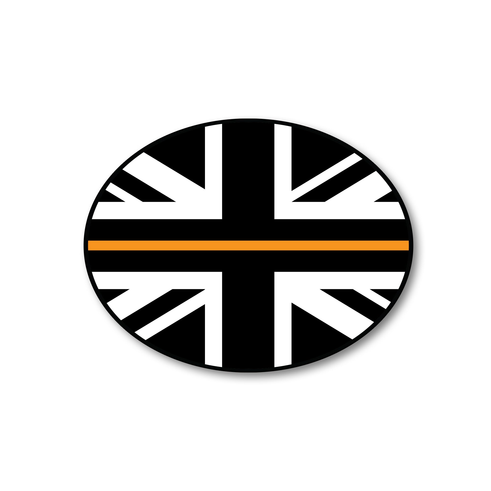 Union Jack Thin Orange Line Flag Car Sticker – Patriotic UK Flag Decal Supporting Search & Rescue & Coastguard Services – Weatherproof Vinyl Car Accessory – (Orange)