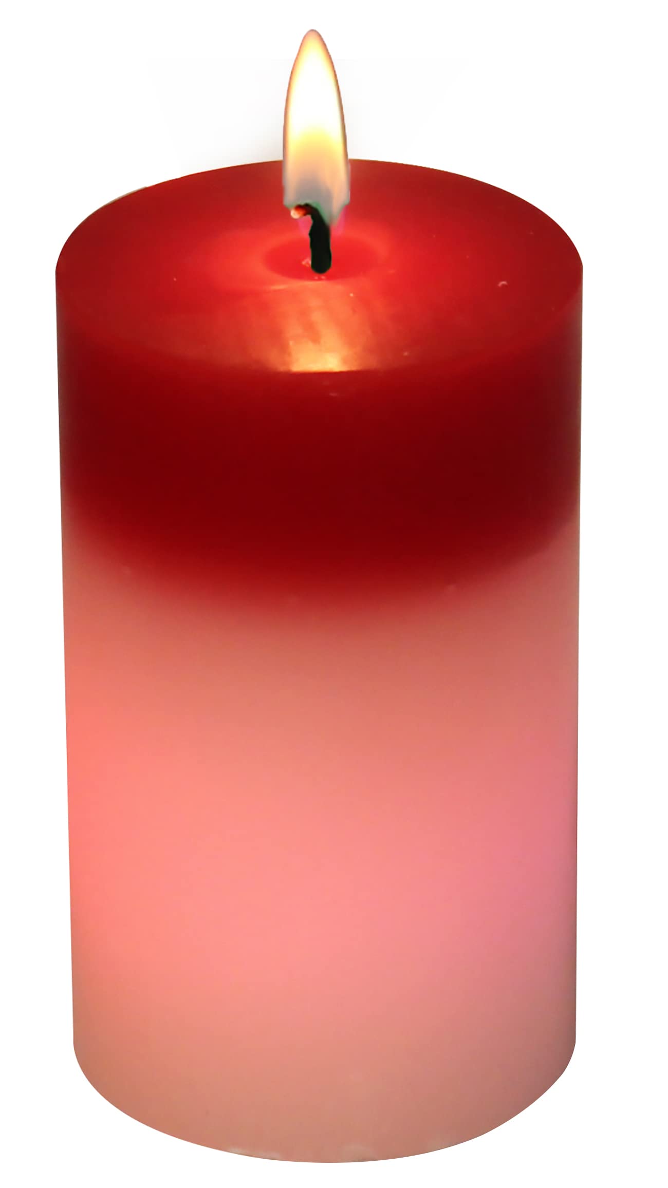Velas Led con Llama, Vela Decorativa de Cera Real con Sistema de Cambio Automático de Colores, Sensor Óptico Microelectrónico que Activa y Enciende la Luz (6x10 Rojo)