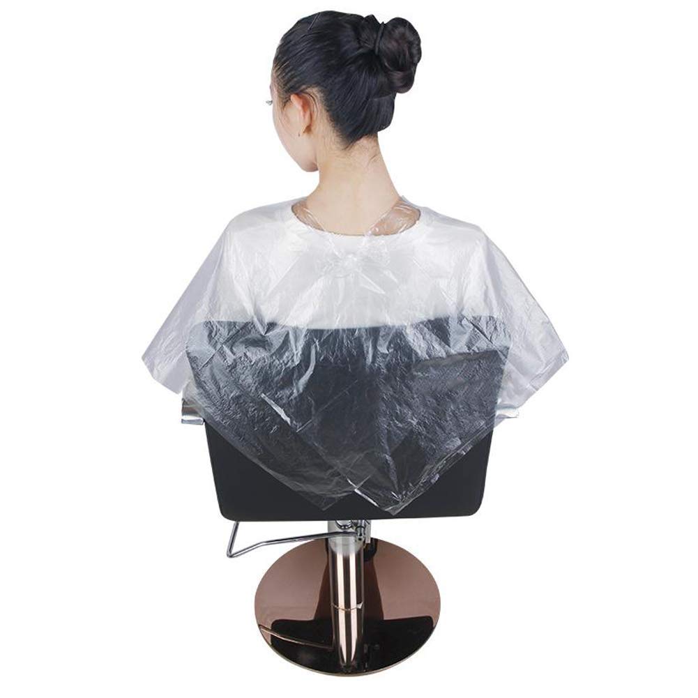 Confezione da 100 pezzi, collo sciallato Bicchiere di parrucchiere, Tagliare i capelli Dye Shampoo Capo,Clear,1Piece