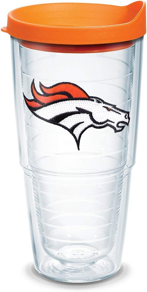 Tervis Made in USA Double Walled NFL Denver Broncos Insulated Tumbler Cup Keeps Drinks Cold & Hot, 24oz, Primary Logo