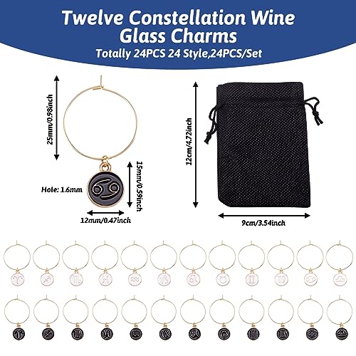 Marqueurs verres à vin zodiaque breloques émail pour dégustation - 2