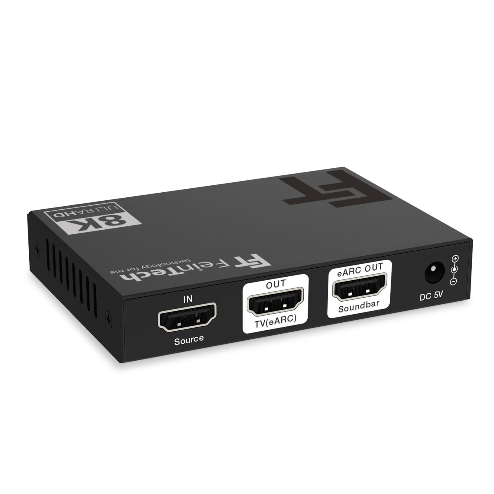 FeinTech AX310 HDMI 2.1 Audio Extractor do soundbar eARC – obsługuje 8K 60 Hz, 4K 120 Hz, VRR, ALLM, Dolby Atmos, DTS, rozdzielacz audio do systemów dźwiękowych z eARC i ARC (1 wejście)