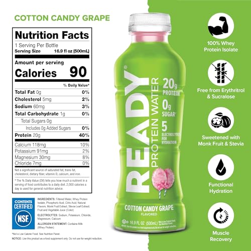 Image of Ready Clear Protein Water Variety, Black Cherry & Cotton Candy Grape