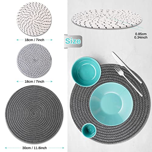 Trivets For Hot Dishes, 6 Pieces Pot Holders For Kitchen, 100% Cotton Woven Hot Pads For Kitchen, Trivets For Kitchen Heat Resistant, 11.8 Inches And 7 Inches #TOP1