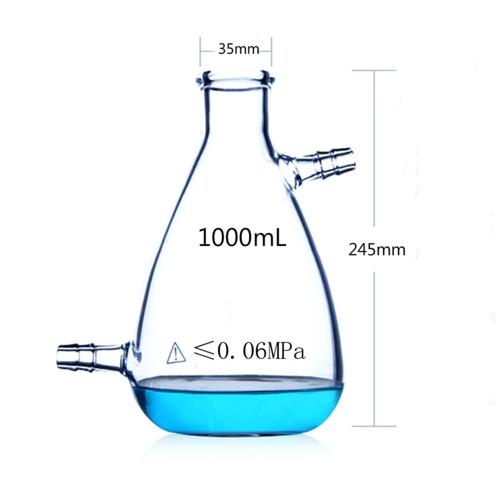 125 ml - 2000 ml szklana kolba filtracyjna z dwiema rurami laboratoryjna piersiówka laboratoryjna szkło laboratoryjne (250 ml)