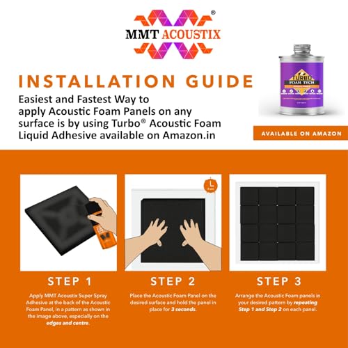 Image of MMT Acoustix 126Pc Pyramid Acoustic Foam, ProStudio Sound Setup, Soundproofing Noise Reduction Acoustic Panels | 1x1Ft 2 inch Thick, Charcoal + Red Color