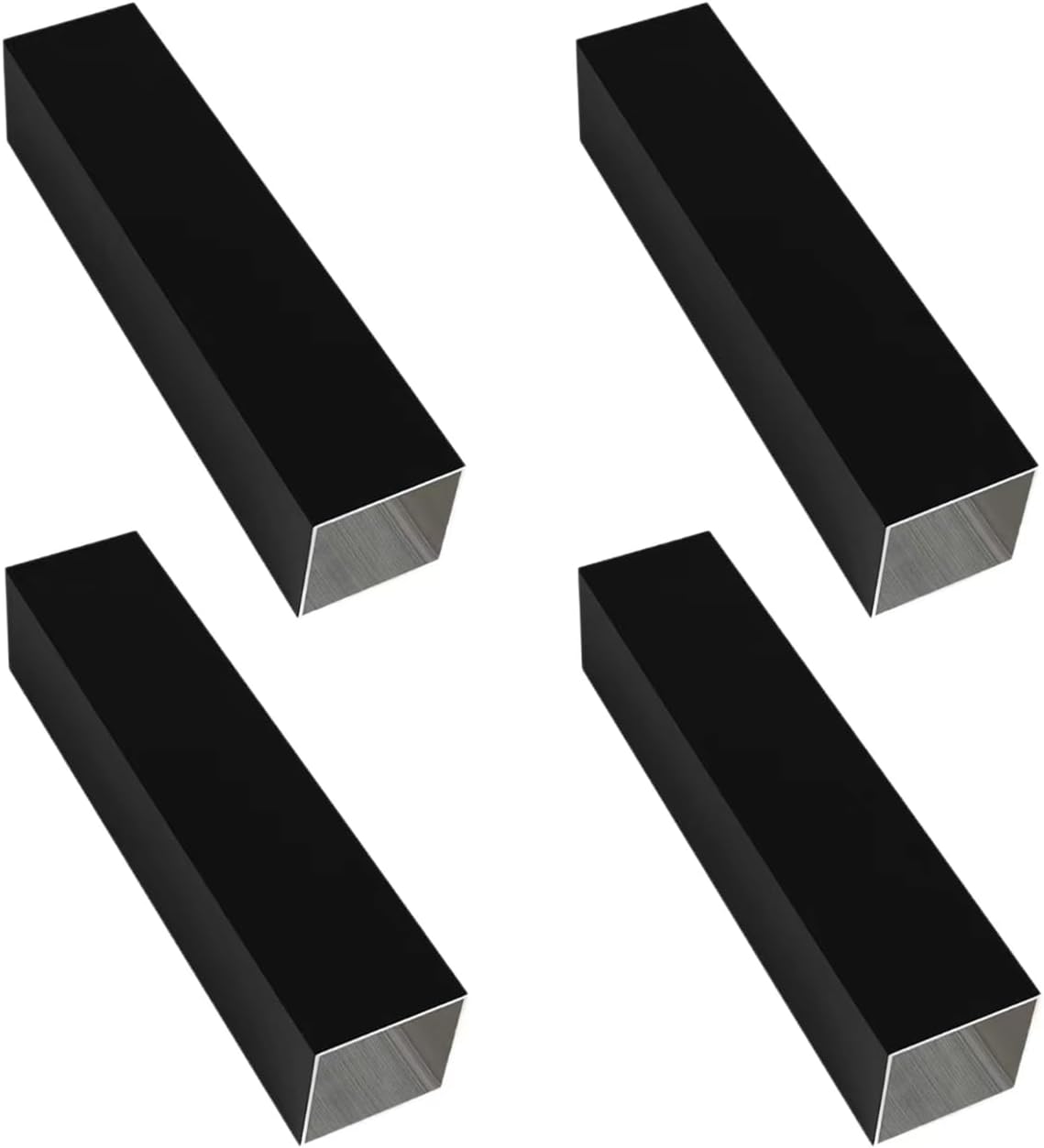 Black Aluminum Square Tubing 4Pcs 50mm x 50mm x 2850mm Long Wall Thickness 1mm, 4 Pack 2 inch 2" Aluminum Square Tube Black Color 2 x 2 x 0.04 x 112.2" inch (Appr)