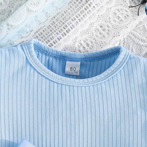 6M-5Y Baby Toddler Girl Ruffle Tutu Dress Kid Sleeveless Ribbed Tulle Dresses Knit Tops Birthday Princess Outfits4