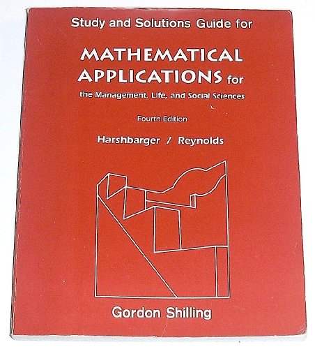 Mathematical Applications for the Management, L... 066927884X Book Cover