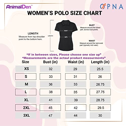 Animal Den 2109 BLACK-M Women'S Dry-Fit Golf Polo Shirts 3-Button Golf Polo'S In 20 Colors Xs-3Xl Shirt Black-M thumb #1