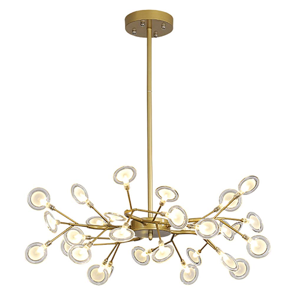 Podczas światła Branch Regulowana Wysokość Lampa Sufitowa Ręcznie dmuchany szklany klosz Molecule Dym Szary, Sputnik Firefly-Gold żyrandol i abażur d
