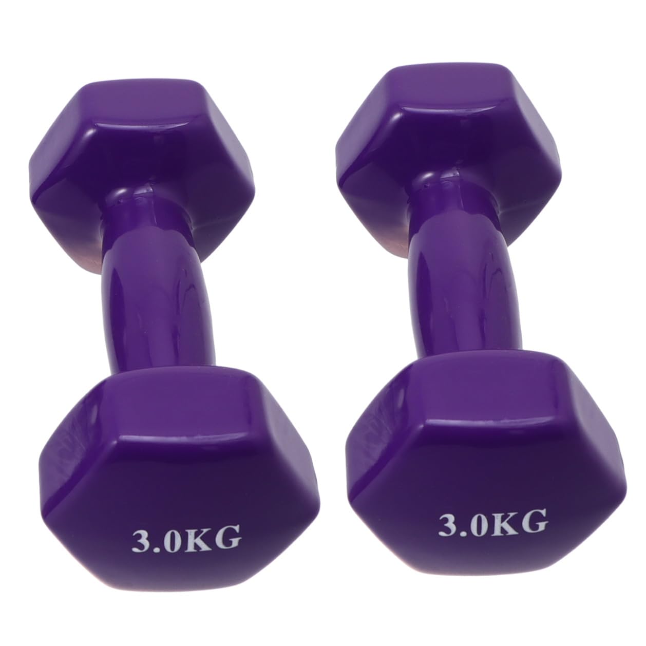 2pcs Cast Iron Dumbbells with Plastic Coating Non-slip Hand Weights 3kg Each Fitness Dumbbell Set for Women and