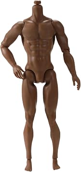 Action Figure Body, 1/6 Scale Action Figure, 6" Multi Jointed Movable Male Muscular Body for Display Collection, Brown