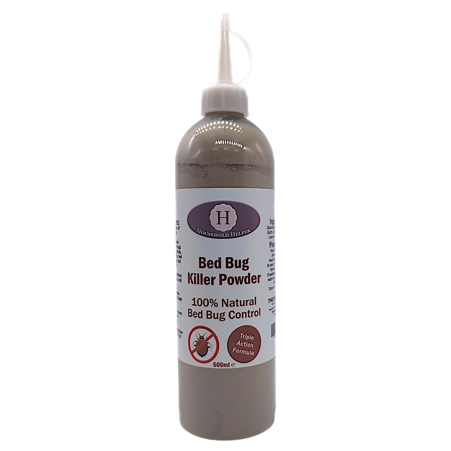 Diatomaceous Earth Bed Bug Killer Powder, Triple Action, 100% Natural (500ml)