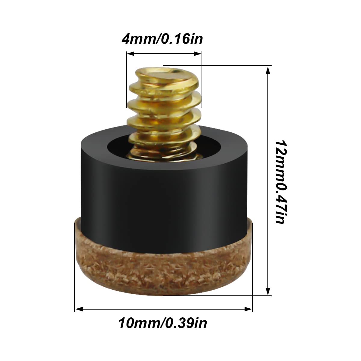 LICQIC 20 Pcs Pool Cue Tips Screw On, 10 mm Pool Queue Tips with Plastic Storage Box, for Pool Cues and Snooker Brown - Image 2