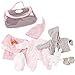 Götz 3402832 Großes Babyset Cosy Rabbit Gr. S - 10-teiliges Bekleidungs- und Zubehörset für Babypuppen mit Einer Größe von 30 - 33 cm