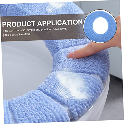 Washable Knitted Toilet Seat Cushions 4-Pack Thickened Soft Breathable Toilet Seat Pads for Home Bathroom Comfort 12.59X11.81X0.78In by Healifty - Image 7