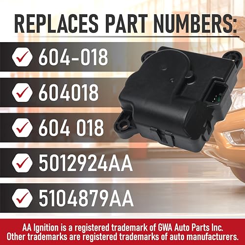 Image of HVAC Air Blend Door Actuator Heater Replacement by AA Ignition - Compatible with Dodge Ram Vehicles - 1999, 2000, 2001, 2002 Ram 1500, 2500, 3500 - Replaces 604-018, 5012924AA, 5104879AA
