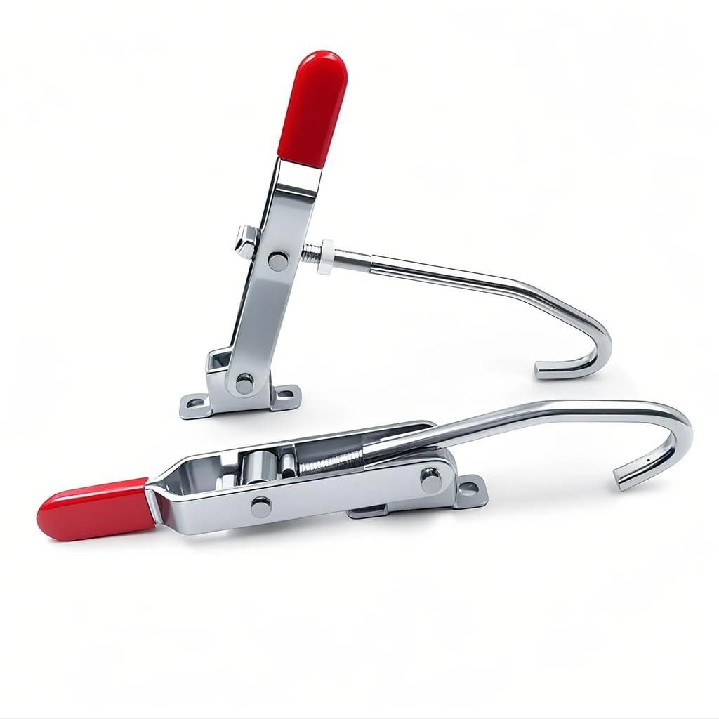 J Hook Type Toggle Clamp 2pcs 170kg/375 lbs Holding Capacity Quick Holding Draw Latch Action Toggle Clamp Pull Hook Type (452)
