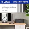 Brother Monochrome Laser Printer with 32 PPM Speed and Automatic 2-Sided Printing for Home Office, Fast Black and White Output, Compact Design with 250-Sheet Capacity (HL-L2400D)