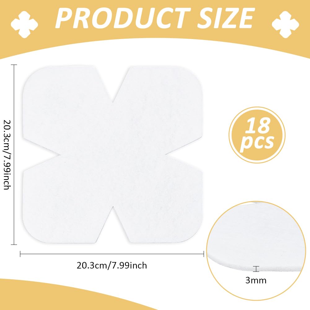 BENECREAT 18Pcs Bowl Cozy Pre Cut Batting, 8x8inch Soft Cotton Fabrics Quilter Batting, Cozy Pattern Template for Sewing DIY Quilting Craft, 3mm Thick