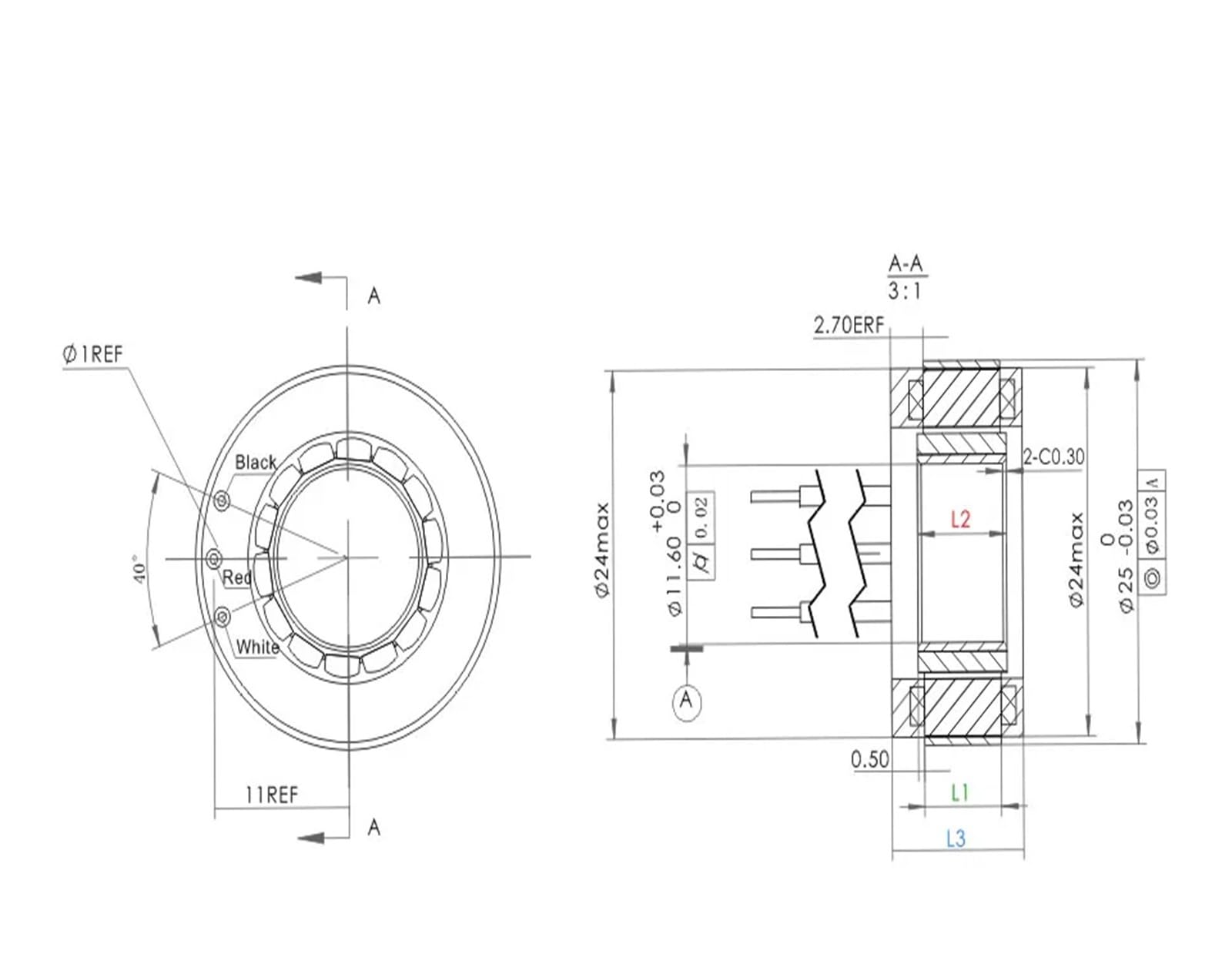 Modulo giunto for braccio robotico con motore di coppia senza telaio U2510, diametro esterno 25 mm, coppia 0,025 NM, adatto for attuatori di giunti robotici
