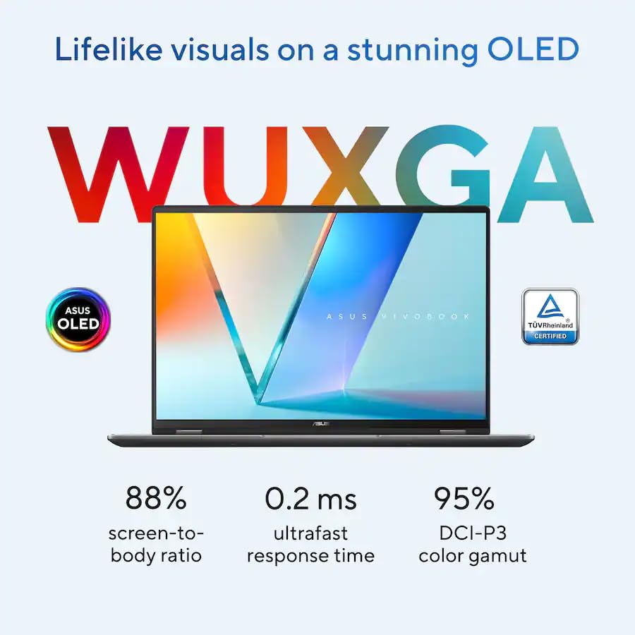 Image of ASUS Vivobook 16 Flip, 16 inch 2-in-1 Laptop, Ultra 7 258V, 32GB DDR5, 1TB SSD