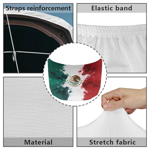 Image of Car Hood Cover Protector 59x39 inches Stretchable Auto Hood Wrap Waterproof Mexican Flag Auto Exterior Accessories for Compact Sedans SUV Trucks