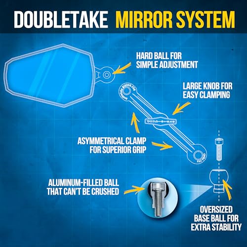 Doubletake Adventure 6" Mirror Kit 2.0, Universal Fit Folding Motorcycle Mirrors, Guaranteed for Life. - Thumbnail 5