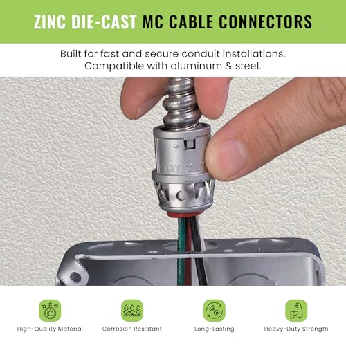 Connecteur de conduit 9,5 mm SELECT Lighting résistant pour câbles armés AC MC HCF - 2