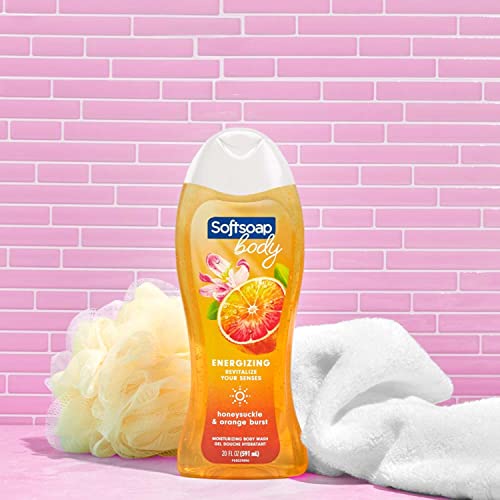 Softsoap Body Wash, Honeysuckle & Orange Burst Body Wash, 20 Ounce, 4 Pack - Image 3