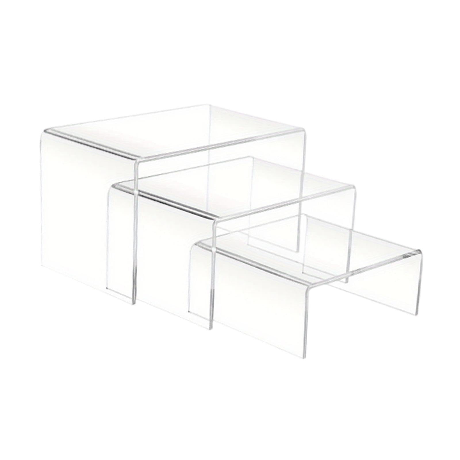 CYDZSRA Display Acrylic Riser Shelves For Collectibles Organizing Kitchen Bottles And Accessories Sturdy Set Offers Longevity And Stability Display Acrylic Shelf Stand Action, transparent