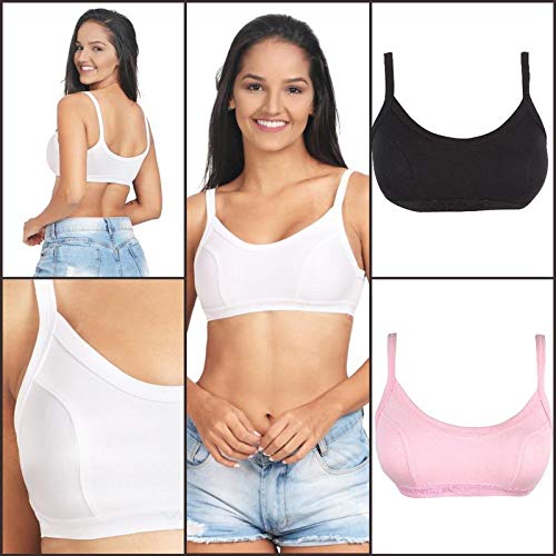 Buy Vanila Women's Cotton Sports Bra Set of 3(Colors May Vary) at Amazon.in