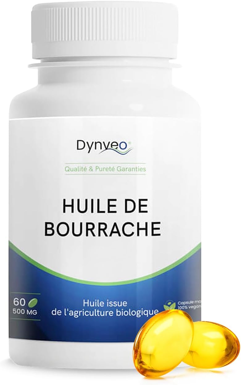 Pure Organic Borage Oil – Borage Oil Certified Carrageenan & Gelatin Free – 20% Gamma Linolenic Acid – 60 Capsules (1 Month)