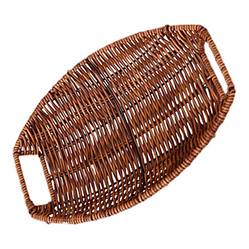 Decorative Fruit Basket Portable Woven Snacks Basket for Kitchen Family Use Imitation Rattan Design Smooth Finish for Fruits and Bread Home Decor