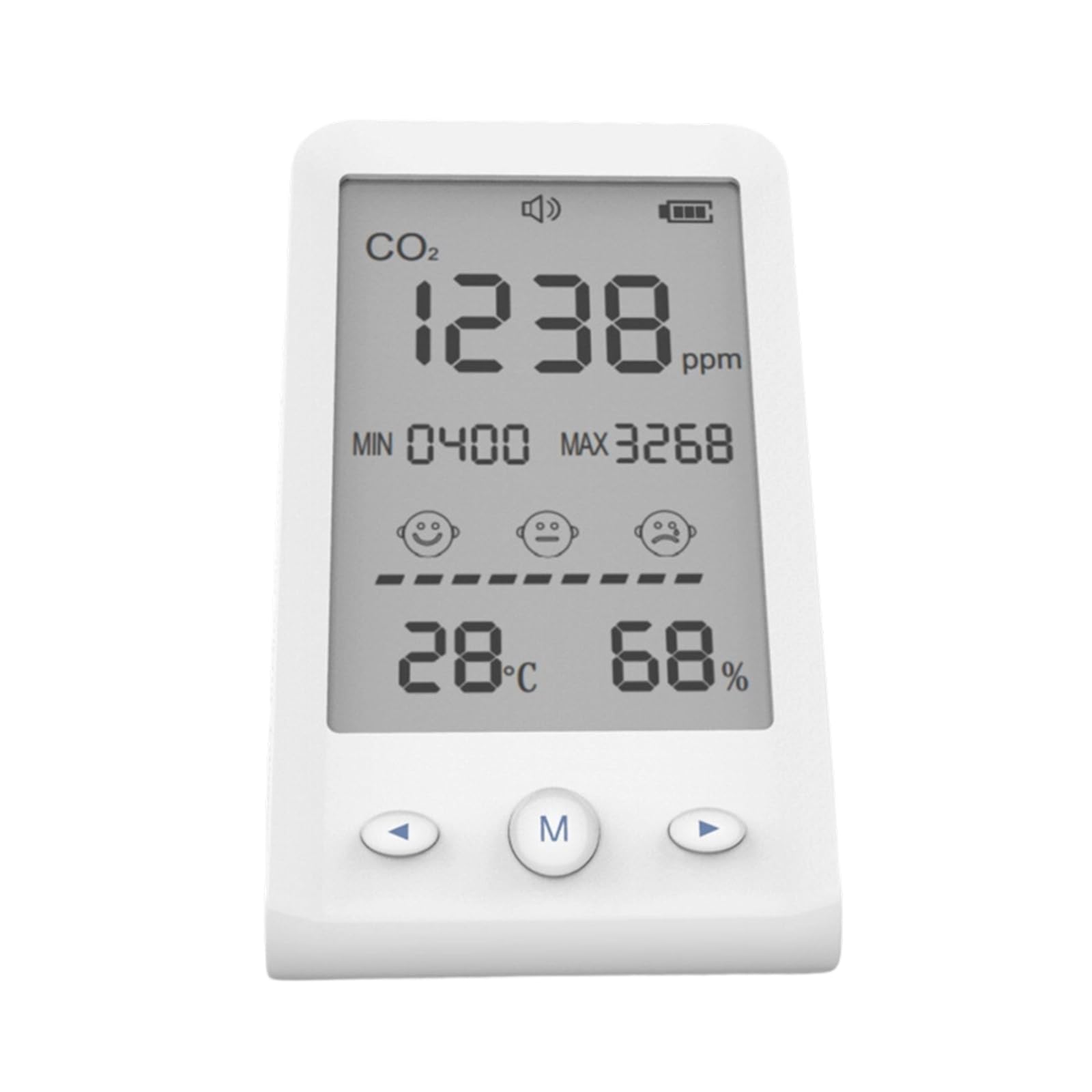 Monitor digital de temperatura de CO2 con batería integrada y puerto de carga USB, probador de aire de múltiples funciones, inspector de aire de área de trabajo