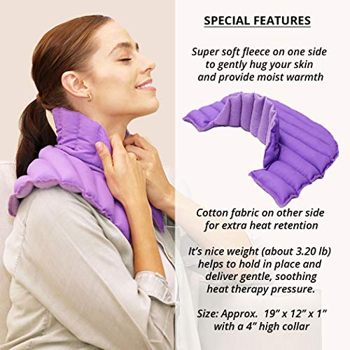 Set of 3 Lavender Heating Pads for Neck and Shoulder Plus | Neck Wraps Microwavable for Relief of Pain, Sore Muscles, Stress, Tension and Headaches (Purple Plus Lavender Value Set)