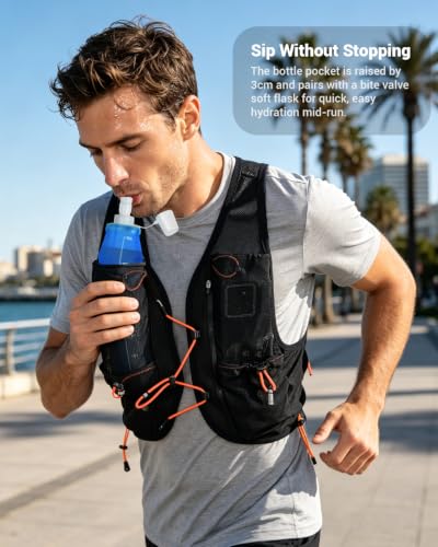 Running Vest for Women Men Hydration Vest with 500ml Flask - image 5