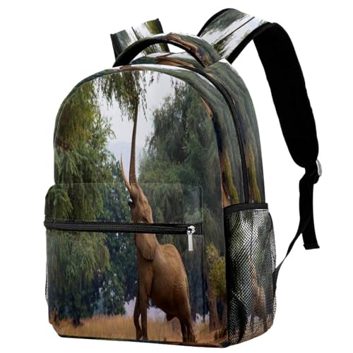 Sac à dos d'école éléphant multicolore 29x20x40cm pour adolescents et voyage décontracté